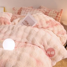 椿嶼 高克重兔絨加厚保暖牛奶絨四件套被套組 (多款可選 親膚透氣 冬季保暖), 輕奢-深灰【升級兔毛絨】,1.8m床單款四件套【被套200*230