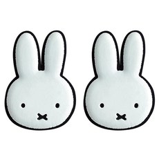MIFFY MF 자동차 번호판 볼트 캡 미피 캐릭터, 화이트