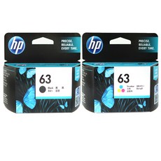 HP정품잉크 NO.63 F6U62AA+F6U61AA 세트 온박스 정품, 1세트, 검정,칼라