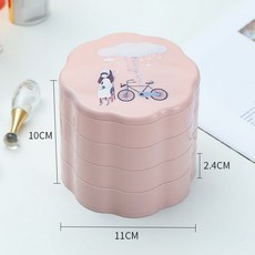 라오농 쥬얼리 다층 회전 휴대용 투명 보관 상자 귀걸이 머리핀 헤드 기어 로프 간단한 작은 섬세한 +12Wwd8