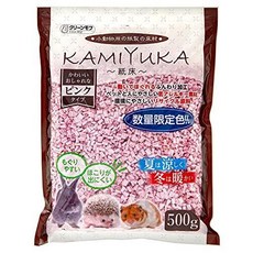 小川萌寵 Clean One 紙床 500g 日本製 小動物專用紙床 倉鼠墊材 鼠墊材 紙墊材 KAMIYUKA, 1個, 小動物用紙地板 粉色 500g