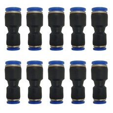 0.6cm1/4인치 OD x 6mm OD 공압 퀵 커넥터 푸시 투 커넥트 피팅 스트레이트 리듀서 유니온/커플러 10개 팩 352278, 1/4 inch-5/32 inch