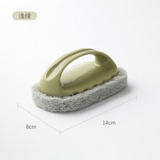 台灣發貨 統編 限時下殺 實用好物家用瓷磚清潔刷北歐廚房帶手柄海綿擦多功能素色浴缸竈臺百潔刷, 北歐綠, 1個