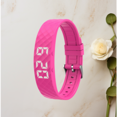 자칠 진동 알람 스포츠 충전식 손목 시계수면측정W5VP, 1개, 핑크