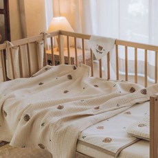 쿵스쿵스 6중 거즈블랭킷 아기블랭킷 유모차 이불 사계절 담요, 01_나의테디베어