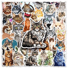 50pcs 메쿤 동물 스티커 낙서 장식 전화 백 카드 트렁크 워터 컵 귀여운 선물, [01] 옵션1