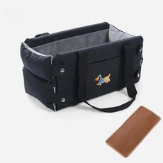 가죽 애완동물 자동차 수하물 다기능 귀여운 시트 대용량 개집 중앙 제어, 1개, 2. Black