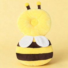 兒童防摔枕 護頭枕 寶寶學步防摔帽, 黃色蜜蜂絨布小號）28cm+橫帶, 1個