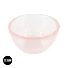 廣田硝子 復古櫻花花瓣玻璃清酒組 德利酒瓶清酒杯 粉紅色 日本製, 1個, 清酒杯