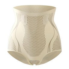 歐善 液態氨綸高腰收腹提臀內褲 無痕設計 香檳色 M碼