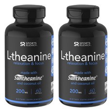 SPORTS RESEARCH L-茶胺酸無麩質軟膠囊 200mg, 60顆, 2罐
