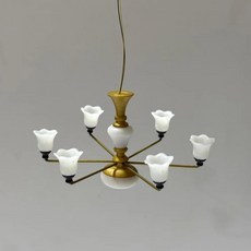 스케일 미니어처 샹들리에 모델 빌딩 인테리어 거실 유럽 스타일 천장 인형 집 레이아웃, 1개, 1. D