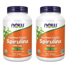 NOW Foods 螺旋藻500mg素食錠, 500顆, 2罐