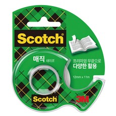 3M 스카치 매직테이프 104A-2 (12mm*11M) 디스펜서1개 + 리필2개, 1개