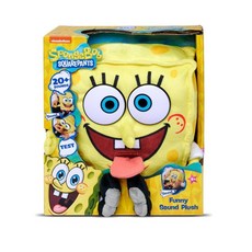 Nickelodeon 海綿寶寶 20+聲效 趣味發聲絨毛玩偶, 黃, 1個
