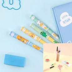 4본 연필캡 블루 라이언+무지+튜브+콘 1개입 고등학생 초등학생