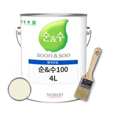 노루페인트 순앤수100 플러스 친환경 수성페인트 4리터 무광 내부용, 미색4-조색표, 1개, 4L