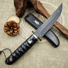 부엉이 블랙 다마스커스 K519 나이프 미니 카타나 일본도 칼, 1개, 흑단블랙