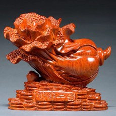 花梨木 百財 白菜擺件 整木精雕, 如圖所示, 1個