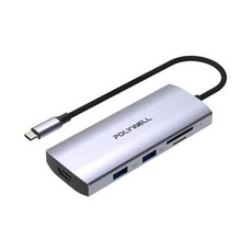 POLYWELL Type-C 十一合一多功能集線器 HUB 100W快充 5G HDMI RJ45 台灣現貨, 圖片色, 1個