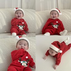 Moran 韓國童裝 米奇米妮寶寶聖誕套裝(含帽) 6-18M 可愛造型 舒適材質