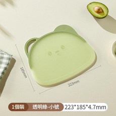 家用廚房卡通設計防滑砧板 寶寶輔食水果切菜板, 透明綠 - 小號, 1個