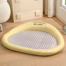 哆哆購 寵物涼感墊 夏季降溫寵物涼蓆 狗狗墊子 貓咪涼窩 XL 冰川藍 78*64cm +毛毯, 1個, XL ：78*64cm【建議40斤內寵物,冰川藍【尺寸如圖所示】+毛毯