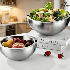 물 채워쓰는 냉면 아이스볼 온도유지 스텐 샐러드볼 믹싱볼 보온 보냉 서빙볼 요거트볼 얼음 냉동 그릇, 그레이 S, 3개