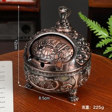 八方來財菸灰缸多功能菸灰缸帶蓋個性潮流客廳辦公室家用灰缸裝飾, 1個, 古銅色蛇:133