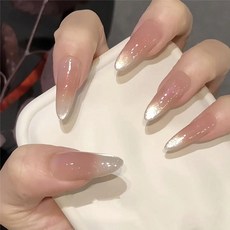 小紅書爆款穿戴甲高級感貓眼水鑽美甲片漸變輕奢純欲假指甲貼30片, 1個, BY1893耀眼爭光:手工甲S碼#10片/袋