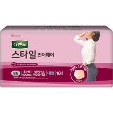 디펜드 스타일 언더웨어 슬림 여성용 팬티형, 대형, 18개입, 1개
