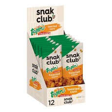 Snak Club Tajin 바삭한 땅콩 칠리와 라임 시즈닝을 곁들인 견과류 마일드 39.7g(1.4온스) 백 12팩, 구운 옥수수, 39.7g