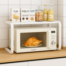 솜솜스퀘어 단단한 전자레인지 심플 맘마존 선반, 1단, 밀크 화이트