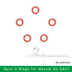 전동 드릴 5 개/갑 씰 링 O-링 NCT-130 시리즈 에어 브러쉬 액세서리 백업 부품 NEOECO NCT-131, [07] Nozzle O ring GA01