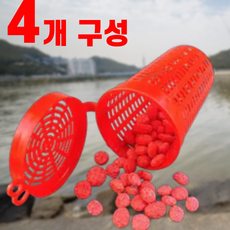 리얼세이지 통발 미끼통, 4개, 레드