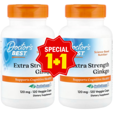 1+1 닥터스베스트 은행나무 120mg 베지캡슐 120정 엑스트라 스트랭스 징코 / 해외직구 미국정품, 2개