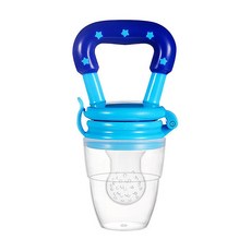 JoyBaby手搖鈴固齒器咬咬輔食器 副食品輔食手搖鈴 咬咬棒, 咬咬手搖鈴深藍星星-M碼, 1個