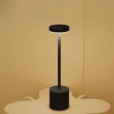 Ohmarket LED充電檯燈 臥室床頭燈, 黑色充電款【北歐簡約檯燈】, 黑色