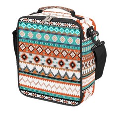 Cfpolar 스컬 스케이트보드 런치 박스 남아 여아용 단열 백 재사용 가능한 미니 쿨러 토트 박스 보온 식사 키트 어깨 스트랩 포함 직장 학교 피크닉용 173554, C-Boho Aztec 18