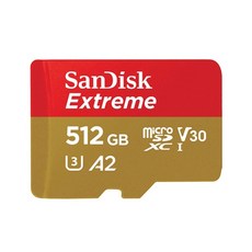SanDisk 512G Extreme A2 V3 UHS-I U3 microSD SDXC 記憶卡, 1個, 512GB