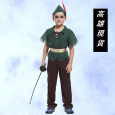 兒童彼得潘裝扮服 萬聖節主題派對角色扮演服飾 L尺寸, L, 1套