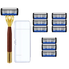 코코유 남자 면도기 추천 프리미엄 수동 면도기 7중날 QH-24, 9개, Blue, ZJ-1
