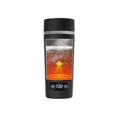 【Taiwan 現貨】液晶顯示可調溫燒水杯 迷你保溫熱水杯 辦公室家用兩用電熱水壺, 黑色 智能液晶控溫 350ml