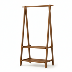 好的家居楠竹A型衣帽架 實木掛衣架 落地衣架 租屋族必備, 茶色雙層