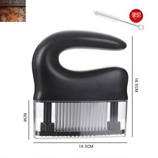 수동 돈까스 연육기 다지기 망치 스테이크 고기 돼지고기 다짐기 가정용 업소용 식당, 블랙(브러시1개포함), 1개