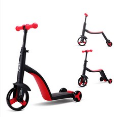 nadle 3in1 킥보드 자전거 밸런스바이크가 하나로, 로즈레드, 1개, 1cm