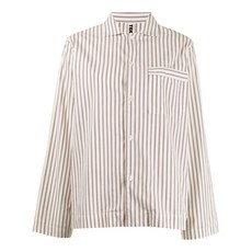 테클라 스트라이프 포플린 파자마 셔츠