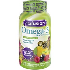 Vitafusion Omega-3維他命軟糖 莓果口味, 120顆, 1罐