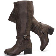 Luoika 여성용 엑스트라 와이드 카프 니하이 부츠 와이드 와이드 윈터 톨 부츠. 그레이 413