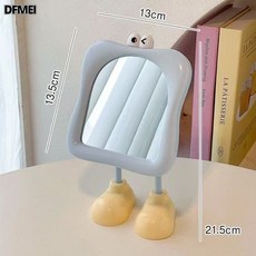 DFMEI 大腳化妝鏡 桌面臺式化妝鏡, 藍色(現貨盒裝):如圖